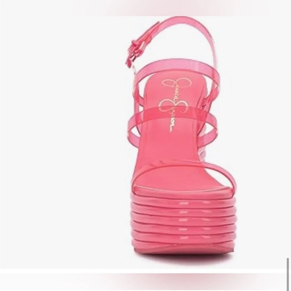Jessica Simpson Cholena Sunkissed‎ Strappy Buckle Platform wedge Sandals size 10